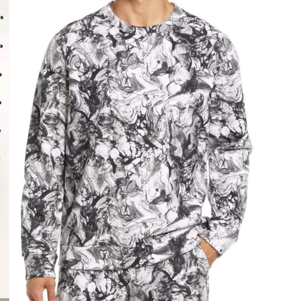 NWT Zella One for All Marble Print Crewneck Sweatshirt
